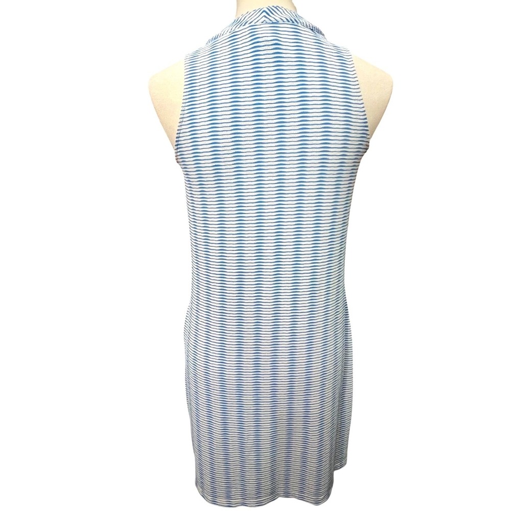 Tommy Bahama Blue White Striped Lace Up island Dress XS Pockets Coastal Packable - Picture 5 of 9